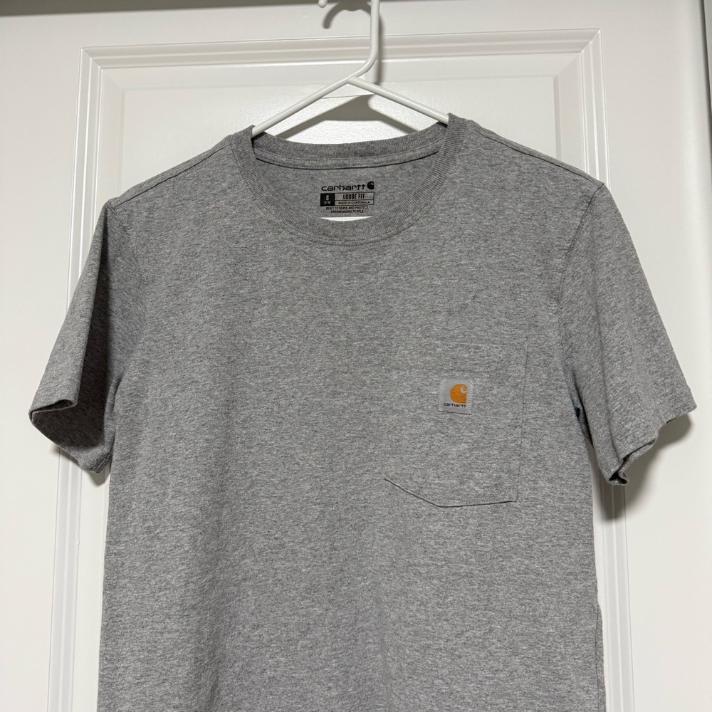 Carhartt Shirt Tshirt Tee Gray Short Sleeve Pocket Loose Fit S - Picture 6 of 6
